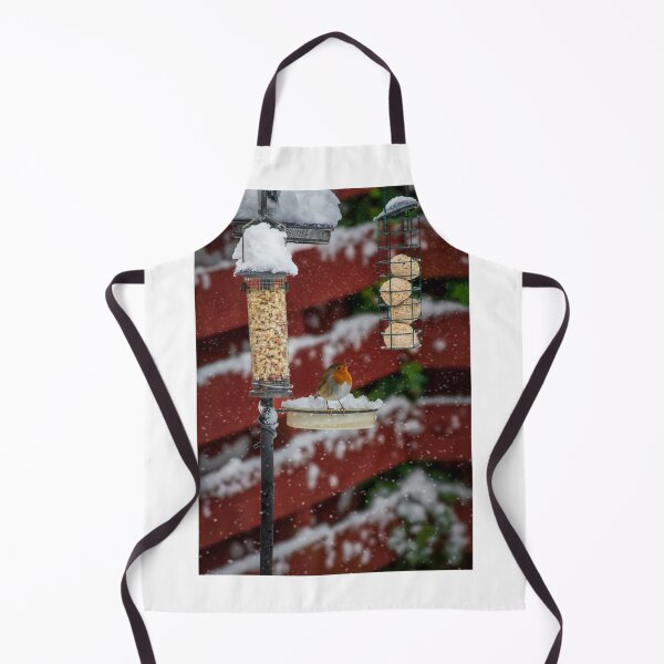 Item preview, Robin redbreast on a Snow Covered Bird Feeder designed and sold by RJW Images.