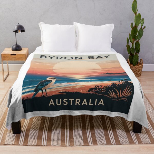Item preview, Byron Bay Australia Vintage Coastal Kookaburra Poster designed and sold by CircinusStore.