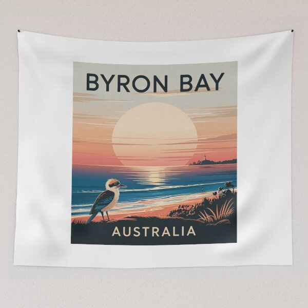 Item preview, Byron Bay Australia Vintage Coastal Kookaburra Poster designed and sold by CircinusStore.