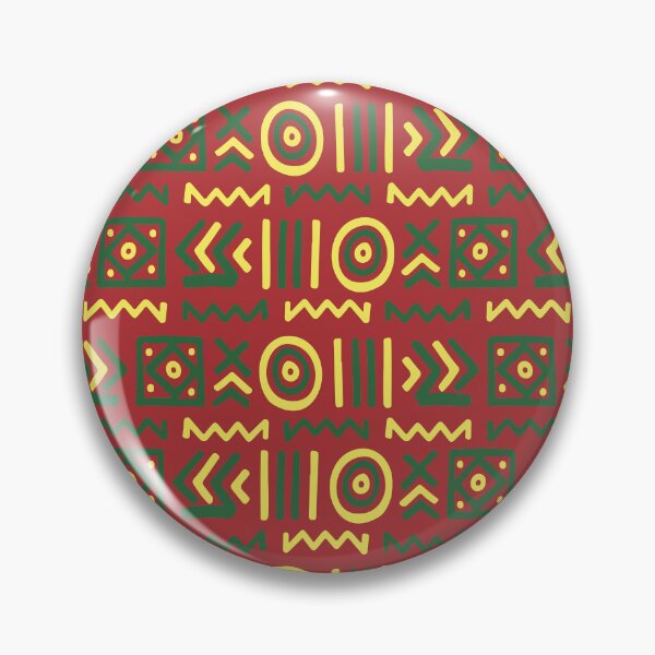 Item preview, Authentic Bogolan pattern yellow red green designed and sold by Wolagno.