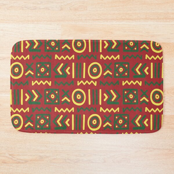 Item preview, Authentic Bogolan pattern yellow red green designed and sold by Wolagno.