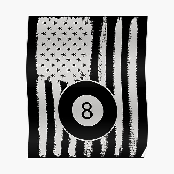 Billiards American Flag 8 Ball USA Apparel Poster