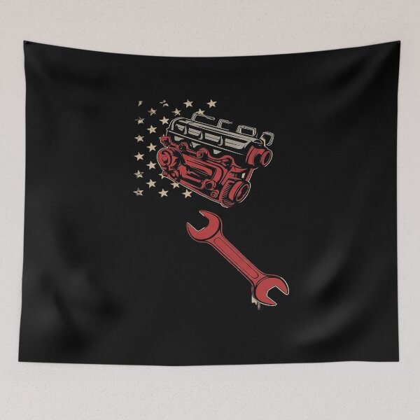 Item preview, Mechanic American Flag Heart Patriotic Vintage USA  designed and sold by KotexTemu.