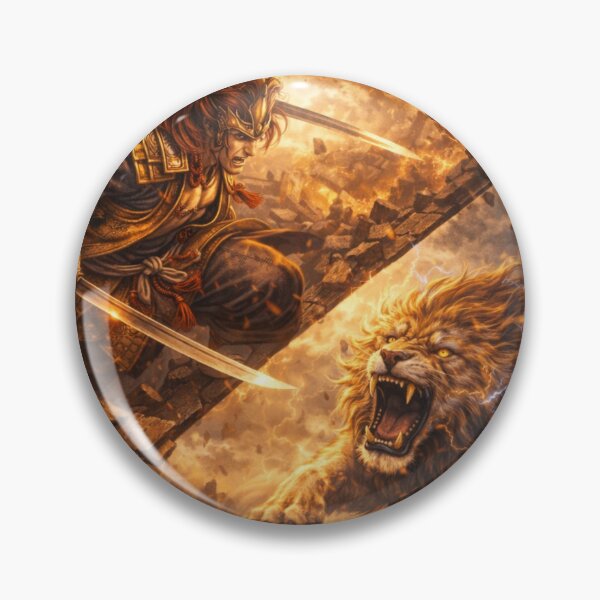 Item preview, Samurai vs Thunder Lion – Flames of Destiny | Mori no Akari Series designed and sold by Mori-no-Akari.