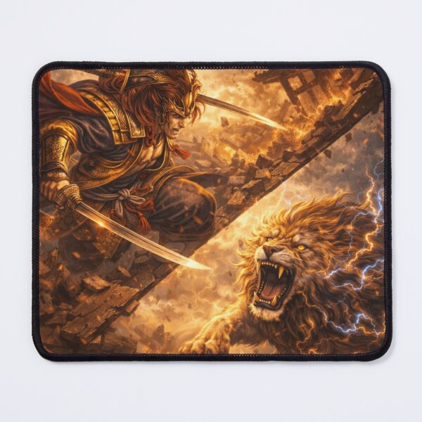 Item preview, Samurai vs Thunder Lion – Flames of Destiny | Mori no Akari Series designed and sold by Mori-no-Akari.