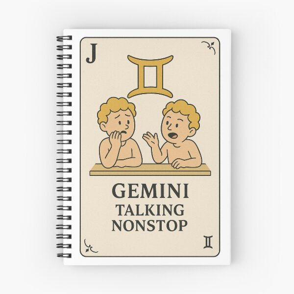 Item preview, Gemini Funny Zodiac Card - Minimal Retro Playing Card designed and sold by the-dovlat.