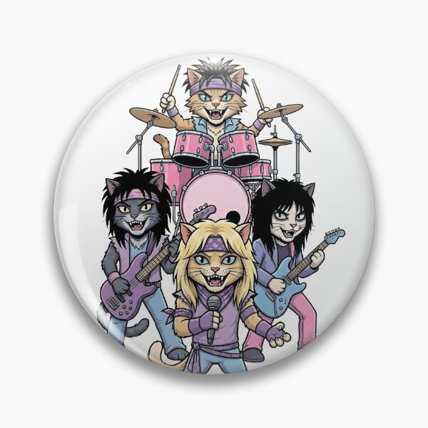Item preview, Mewtley Crue - Kickstart My Purr Glam Metal Band designed and sold by Coldink.