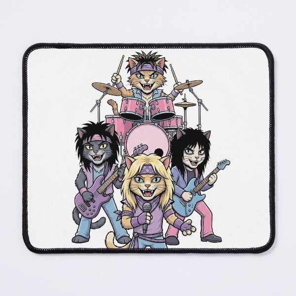 Item preview, Mewtley Crue - Kickstart My Purr Glam Metal Band designed and sold by Coldink.