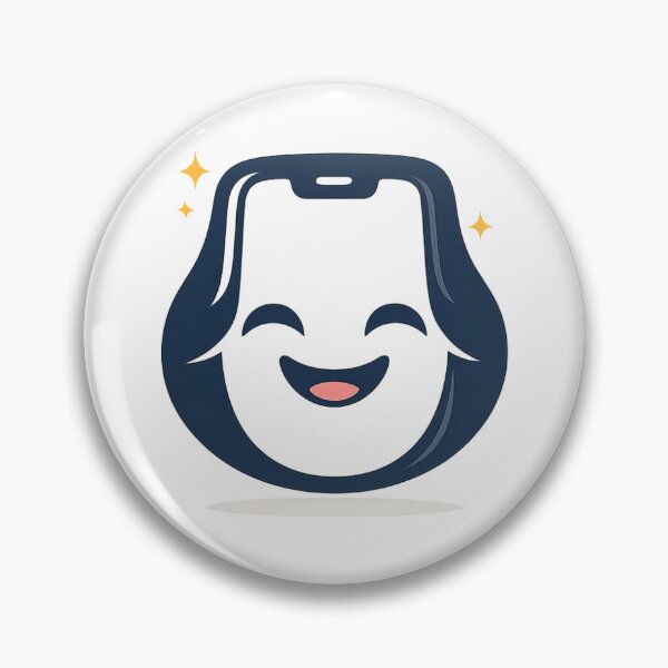 Item preview, Minimal Face Phone Logo – Modern Negative Space Smartphone Mascot Design designed and sold by satyan2001.