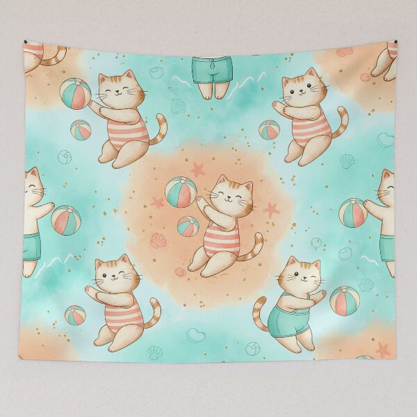 Item preview, Beach Ball Cats – Summer Splash & Whiskers designed and sold by meesub.