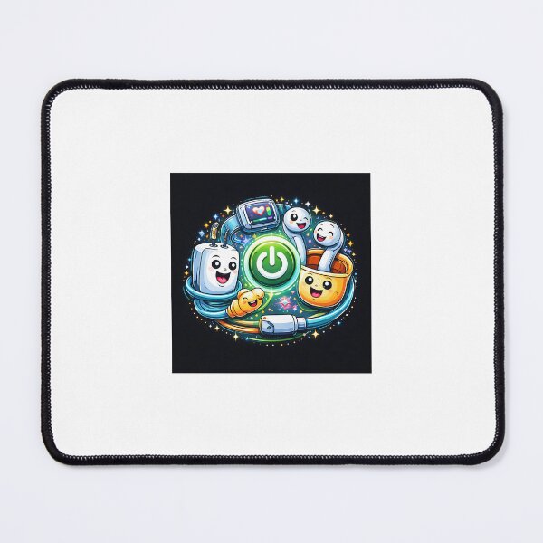 Item preview, Cute Mobile Accessories Cartoon Logo – Power Button Character Tech Design designed and sold by satyan2001.