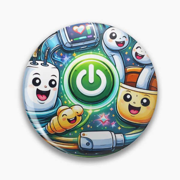 Item preview, Cute Mobile Accessories Cartoon Logo – Power Button Character Tech Design designed and sold by satyan2001.