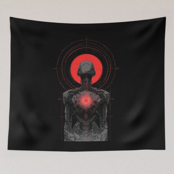 Item preview, Crimson Core – Futuristic Cyber Entity designed and sold by wolfgangrainer.