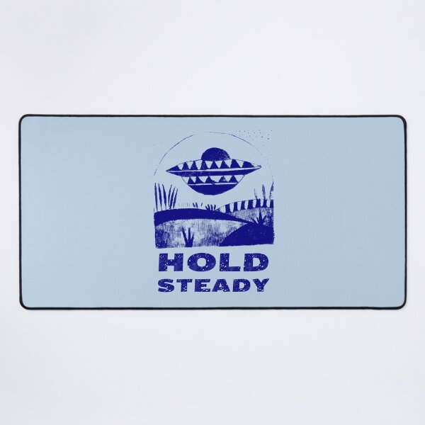 Item preview, Monochrome UFO Landscape, Navy on Light Blue designed and sold by nikoart001.