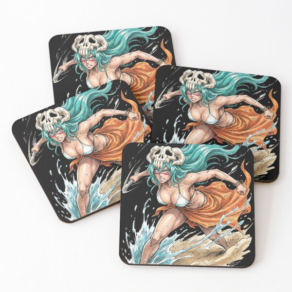 Item preview, Beach Green Haired Former Espada Tercera Arrancar Resurrection Gamuza Centaur Lance Hollow Mask Fan Art Portrait Poster T-Shirt Sticker Print Gift Brave Souls designed and sold by Senpaiwaves.