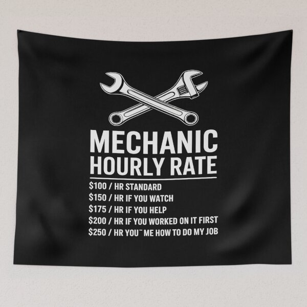 Item preview, Mechanic Hourly Rate Funny Car Motorcycle Labor For Men 1  designed and sold by KotexTemu.