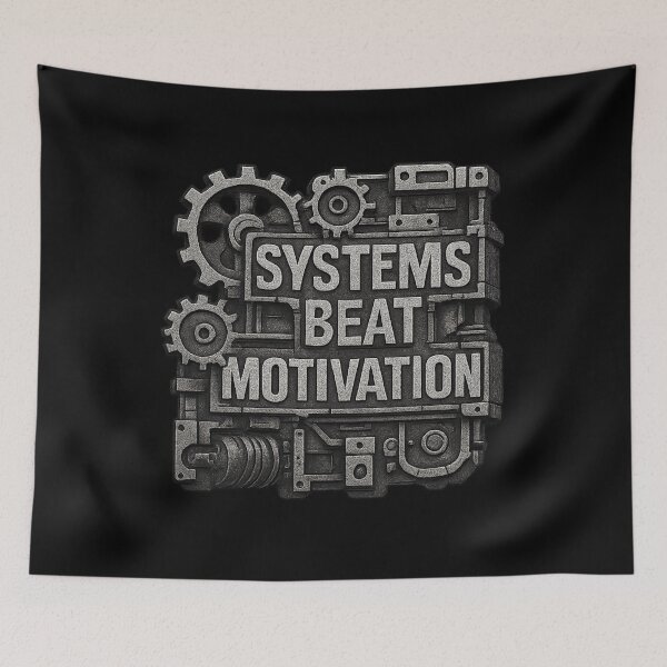 Item preview, Systems Beat Motivation - Industrial Brutalist Gear Design designed and sold by MKreative Studio.