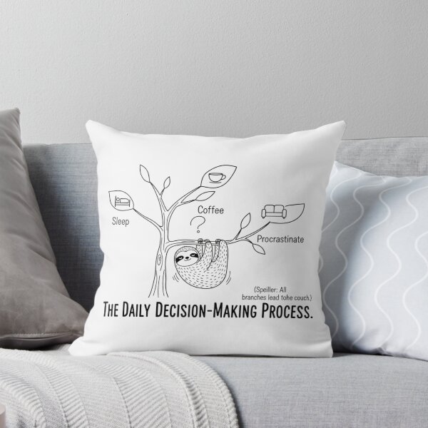 Item preview, Funny Sloth Daily Decision Tree - Procrastination & Coffee designed and sold by fethallah drissi.