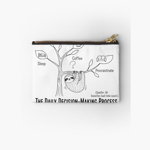 Item preview, Funny Sloth Daily Decision Tree - Procrastination & Coffee designed and sold by fethallah drissi.