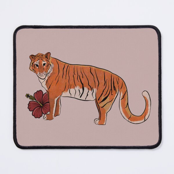 Item preview, Retro tiger and exotic flower designed and sold by ellealsopaints.