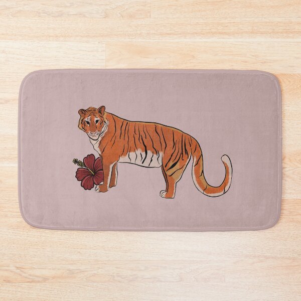 Item preview, Retro tiger and exotic flower designed and sold by ellealsopaints.