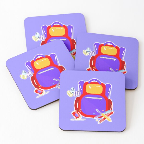 Item preview, Cute School Backpack with Stationery | Kids School Supplies Illustration designed and sold by steekeets.