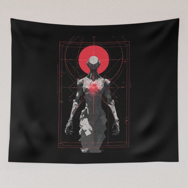 Item preview, Crimson Core – Futuristic Cyber Entity designed and sold by wolfgangrainer.