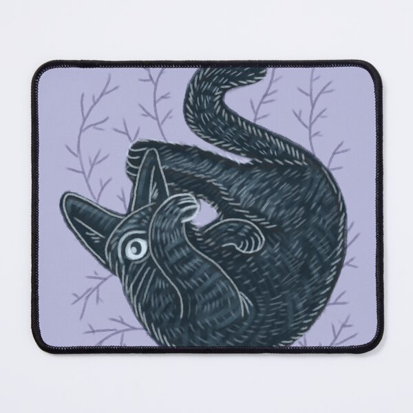 Item preview, Black Cat in Purple, a poster for cat lovers designed and sold by Dormitria.