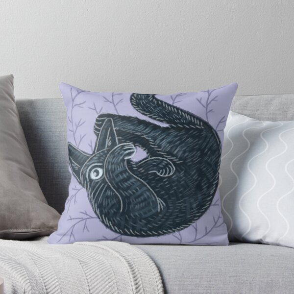 Item preview, Black Cat in Purple, a poster for cat lovers designed and sold by Dormitria.