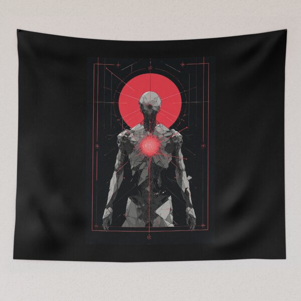 Item preview, Crimson Core – Futuristic Cyber Entity designed and sold by wolfgangrainer.
