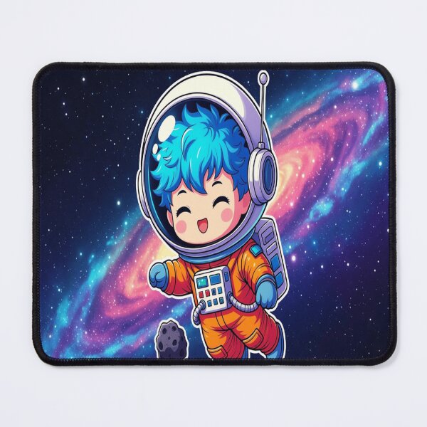 Item preview, Fluffy Blue Hair Astronaut Space Sticker Chibi designed and sold by NovaDigitalArt45.