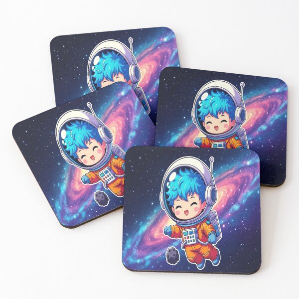 Item preview, Fluffy Blue Hair Astronaut Space Sticker Chibi designed and sold by NovaDigitalArt45.