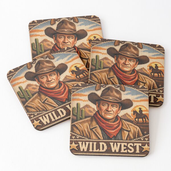Item preview, Wild West John Wayne Portrait – Nostalgic Knit Pattern Design designed and sold by Mauswohn.