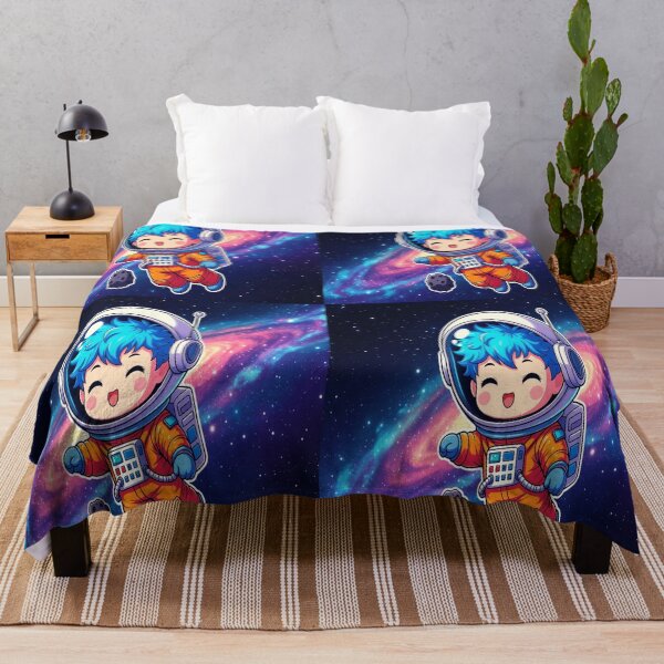 Item preview, Fluffy Blue Hair Astronaut Space Sticker Chibi designed and sold by NovaDigitalArt45.