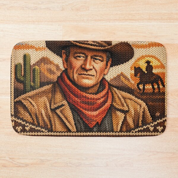 Item preview, Wild West John Wayne Portrait – Nostalgic Knit Pattern Design designed and sold by Mauswohn.