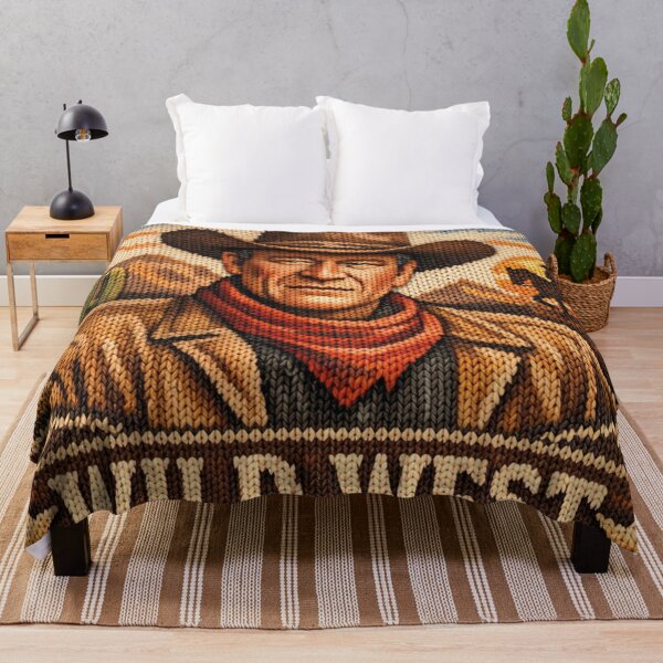 Item preview, Wild West John Wayne Portrait – Nostalgic Knit Pattern Design designed and sold by Mauswohn.