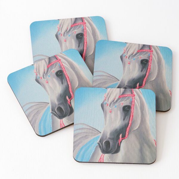 Item preview, horse with a blue cloth designed and sold by "mariadreamart".
