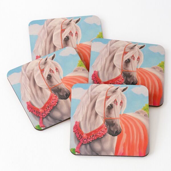 Item preview, horse with a blue cloth designed and sold by "mariadreamart".