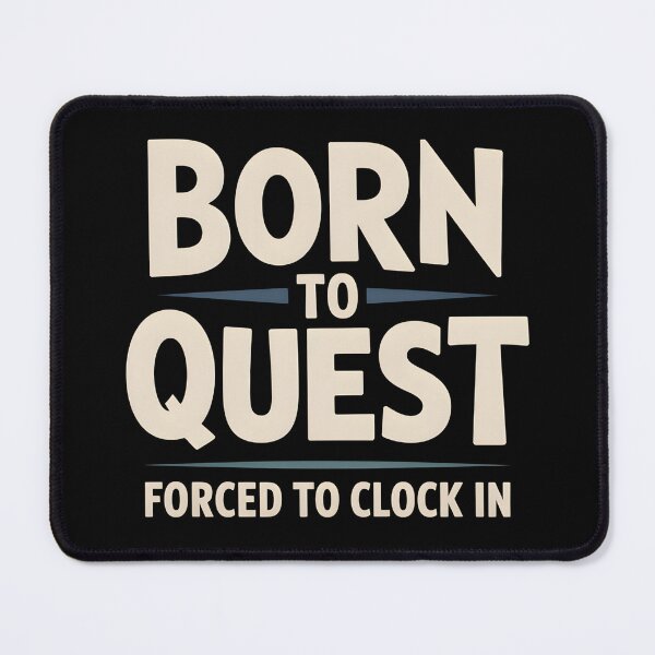 Item preview, Born to Quest Forced to Clock in - This playful theme is for people who love fantasy, RPGs and adventure worlds, feel like heroes at heart, and face the realities of everyday 9-to-5 life with humor. designed and sold by ZyziowskyArt.