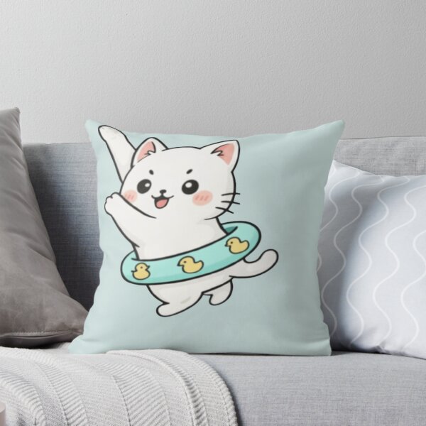 Item preview, Tube Cat Hanging from the Spring – Cute Floating Cat Illustration designed and sold by HNstory.