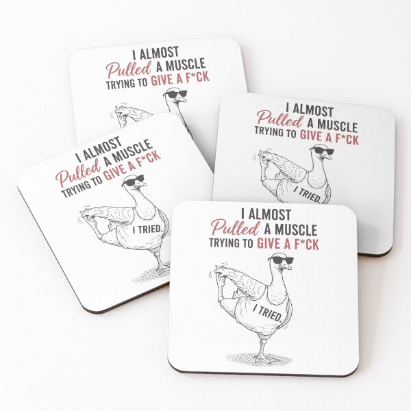 Item preview, I Almost Pulled a Muscle Trying to Give a F*ck – Sarcastic Goose Humor Design designed and sold by Golden Blaze Studio.