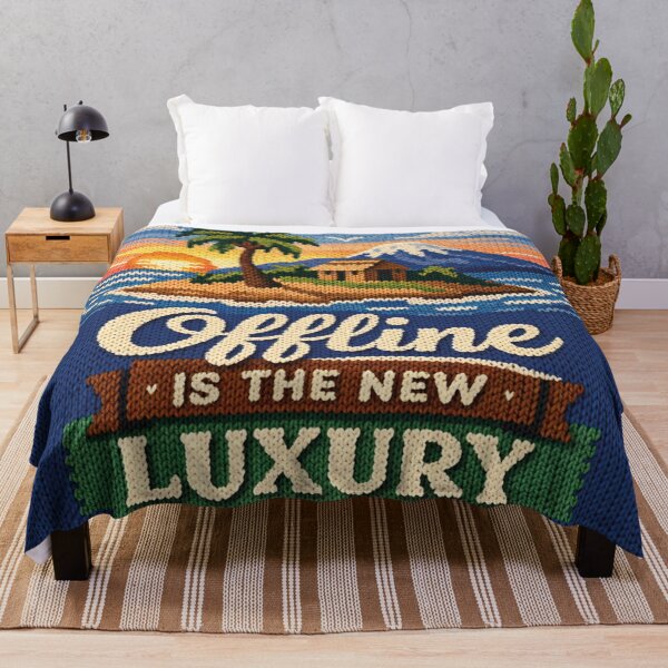 Item preview, Offline is the New Luxury – tropical island in a retro knitted look designed and sold by Mauswohn.