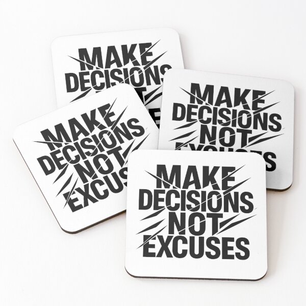 Item preview, Make Decisions Not Excuses - Bold Leadership Typography designed and sold by MKreative Studio.
