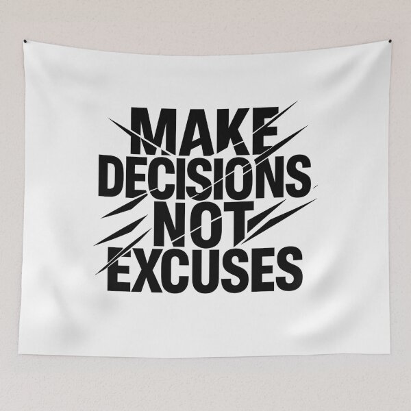 Item preview, Make Decisions Not Excuses - Bold Leadership Typography designed and sold by MKreative Studio.