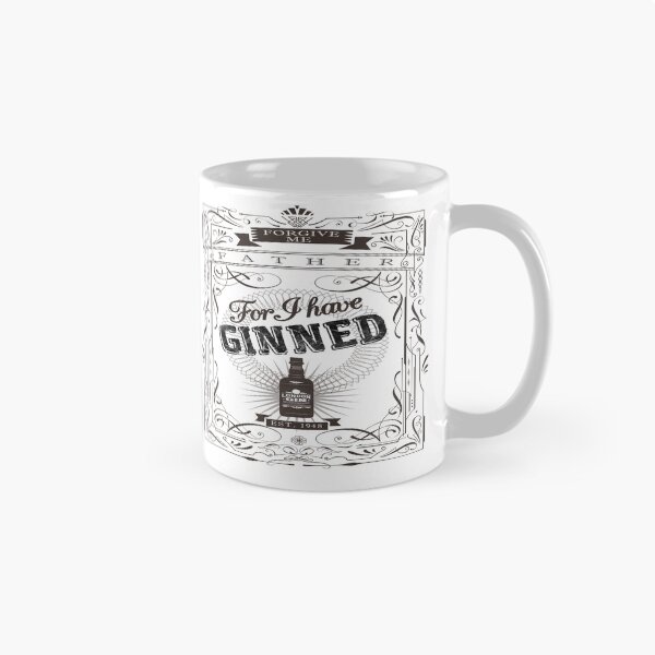 Item preview, Forgive Me Father for I Have Ginned... Gin Lovers black word art Print designed and sold by DOOLALLY.