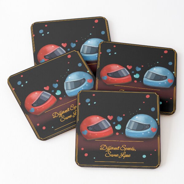 Item preview, Different Speeds, Same Love – Motorcycle Couple Helmets designed and sold by KomparrowStudio.