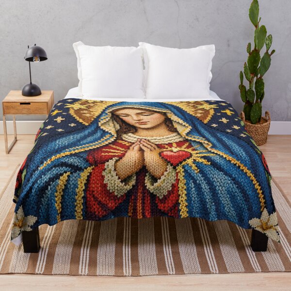 Item preview, Praying Madonna with Roses – Sacred Knitting Pattern Design designed and sold by Mauswohn.