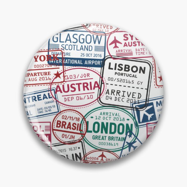 Item preview, Passport Stamps Addict Retro World Traveler  designed and sold by Blok45.