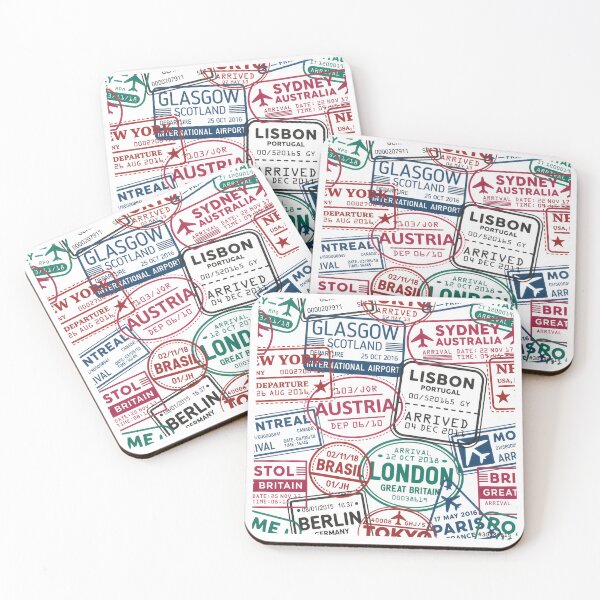Item preview, Passport Stamps Addict Retro World Traveler  designed and sold by Blok45.