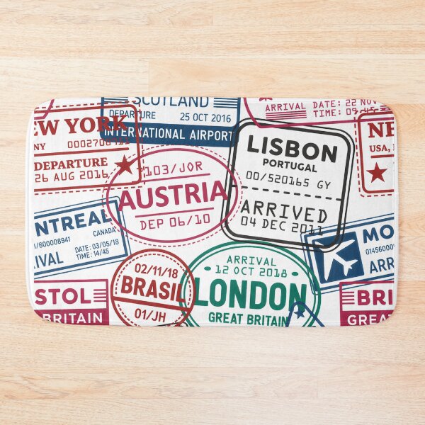 Item preview, Passport Stamps Addict Retro World Traveler  designed and sold by Blok45.